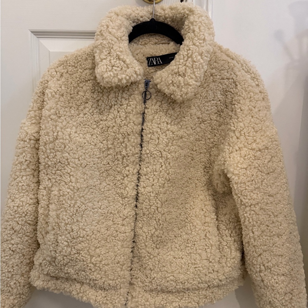 Zara Beige Sherpa Jacket